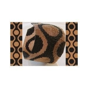 2 Loom or Odd Drop Peyote Patterns - 60s Retro Cuff Bracelet - 2 Variations For The Price Of 1