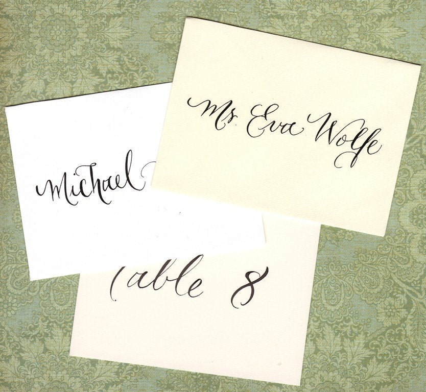 Escort envelopes - custom calligraphy