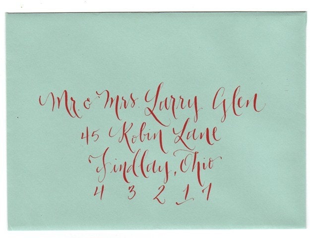 Envelope addressing - calligraphy