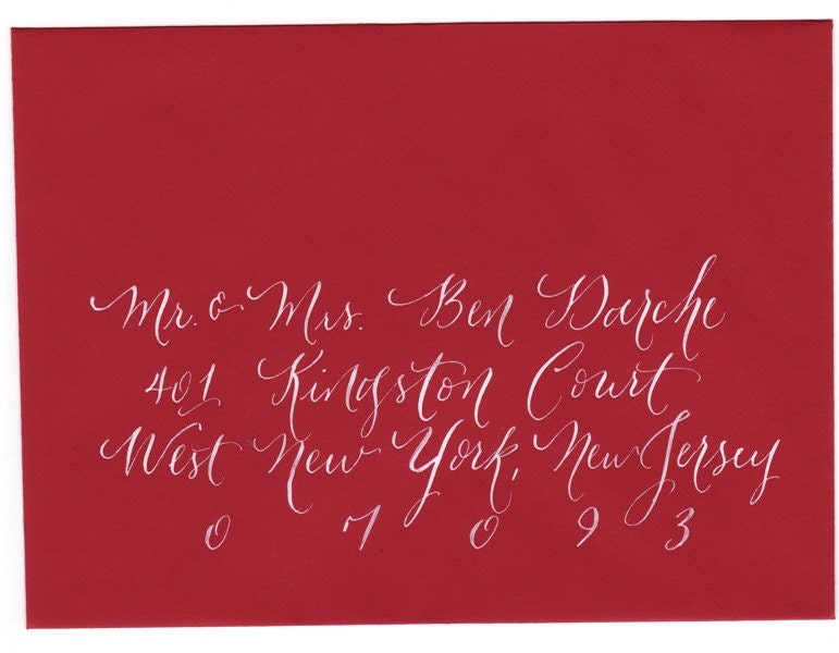 Calligraphy envelope addressing
