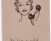 Retro phone friend greeting card