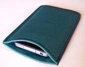 Leather iPhone 4S or 4 Case - Teal Green Leather