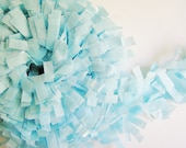 Pastel Blue tissue Fringe Garland/ Trim - for gift wrapping, altered art, scrapbooking, decorating, weddings, party supply, holiday