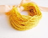 Saffron yellow Hemp and Cotton twist parcel twine -10 yds