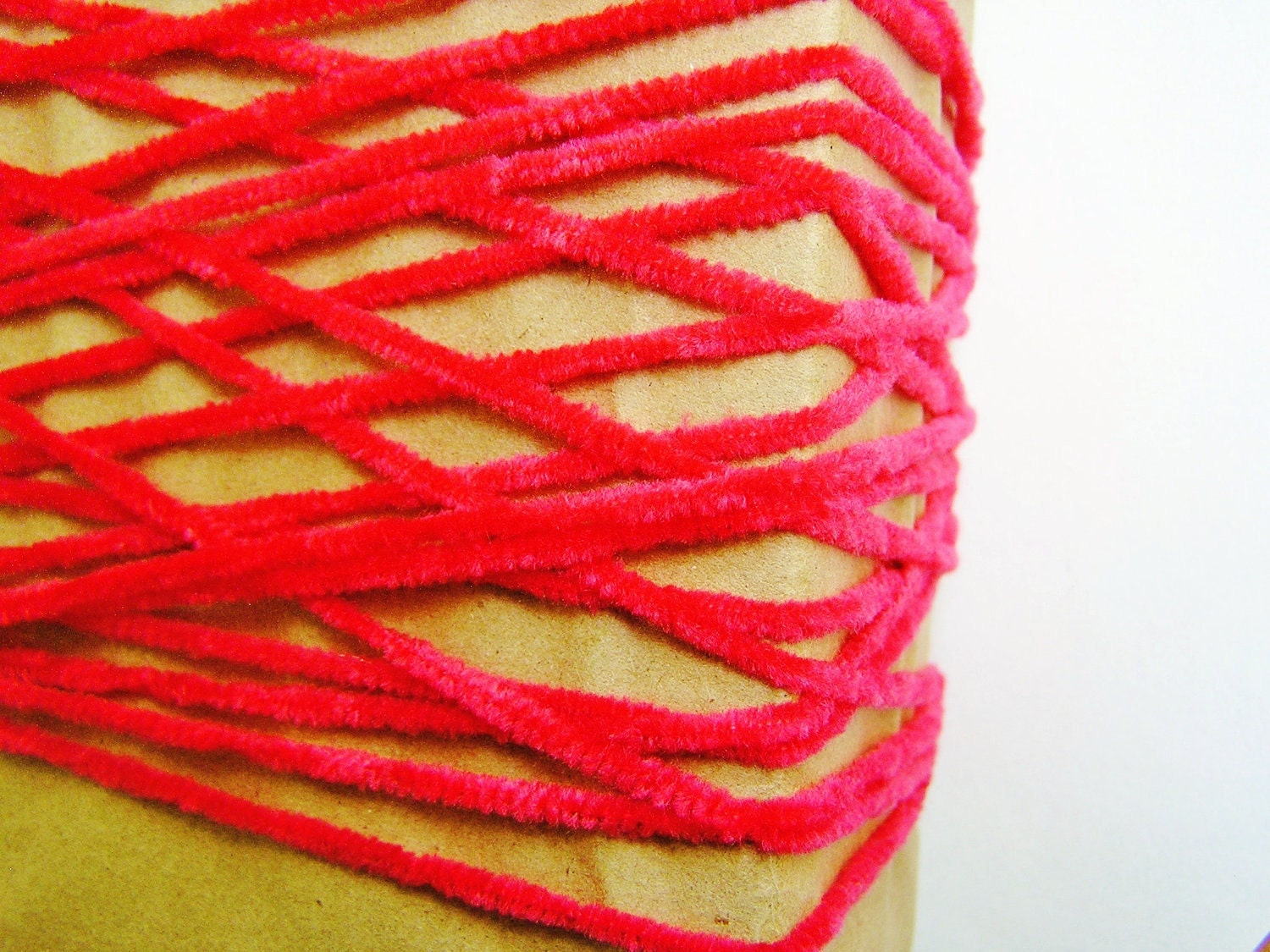 Scarlet red velveteen cording vintage style chenille velvet trim elegant and dainty wedding craft embellishment wrap supply - 5 yards