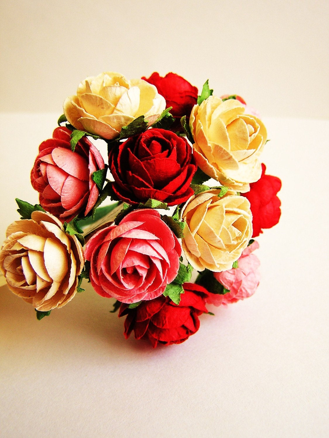 Garden sweetheart Roses Vintage style Millinery Flower Bouquet