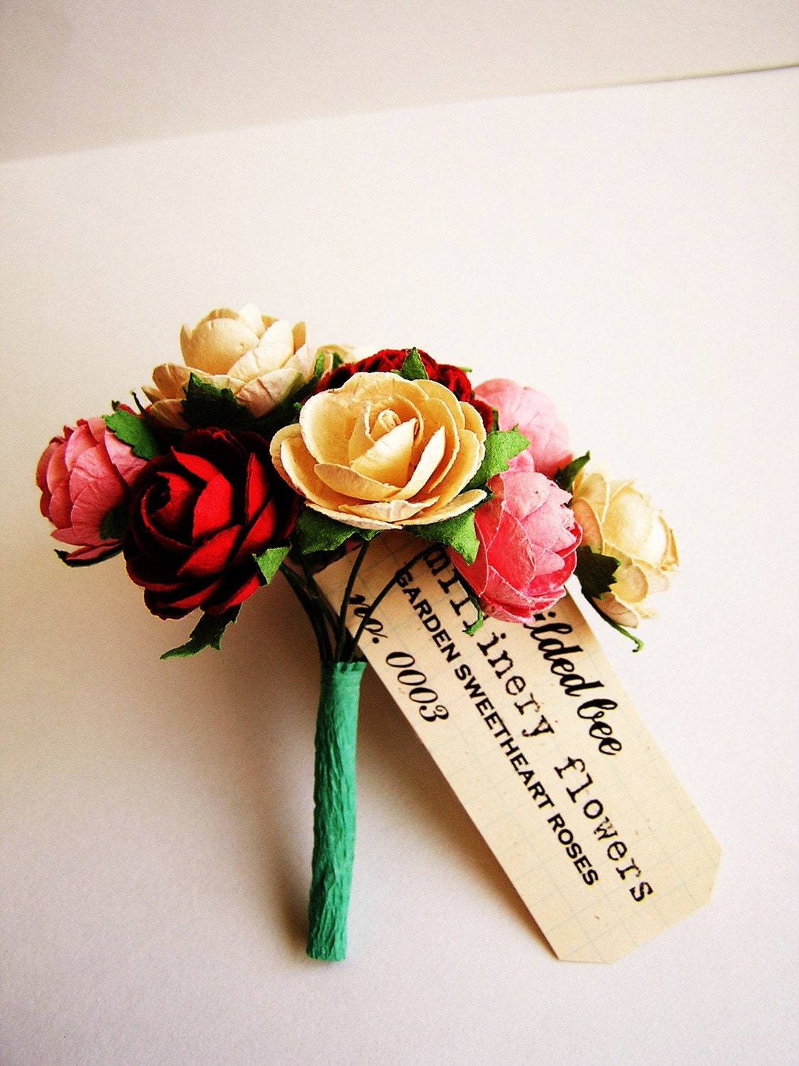 Garden sweetheart Roses Vintage style Millinery Flower Bouquet