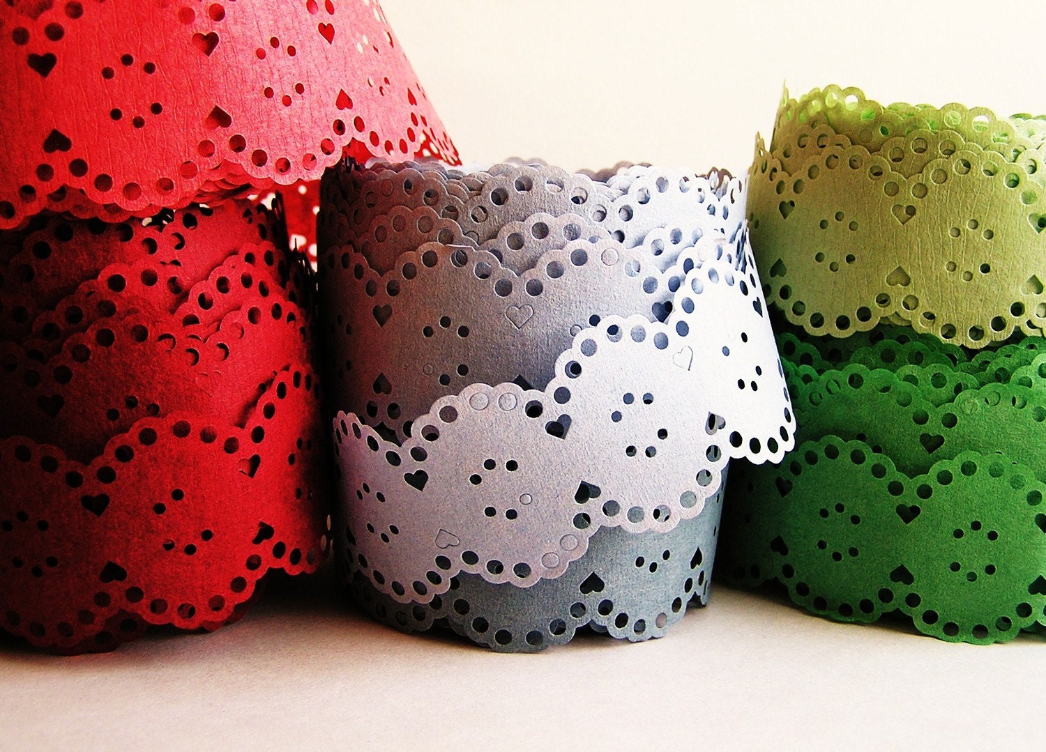 Jade green Vintage paper lace Ribbon/ trim - for gift wrapping, altered art, scrapbooking, decorating, weddings, party supply, holiday
