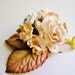 Chocolate Malt Creme Roses Mixed bunch Vintage style Millinery Flower spray/ Bouquet - corsage, holiday wrap, floral shabby chic