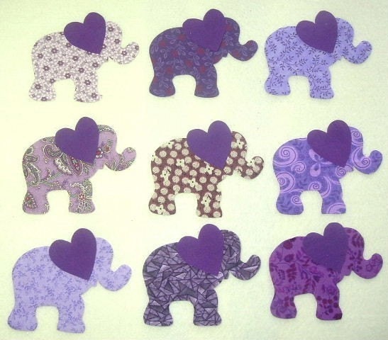 9 Easy to Use Purple Elephant Iron On Fabric Appliques
