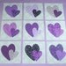 9 Purple Double Heart Quilt Blocks