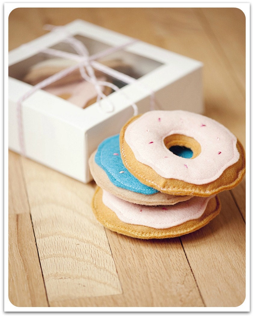 DIY Felt Doughnut Tutorial- Pattern and Instructions