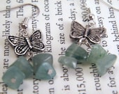 Butterfly Aventurine Chip Earrings