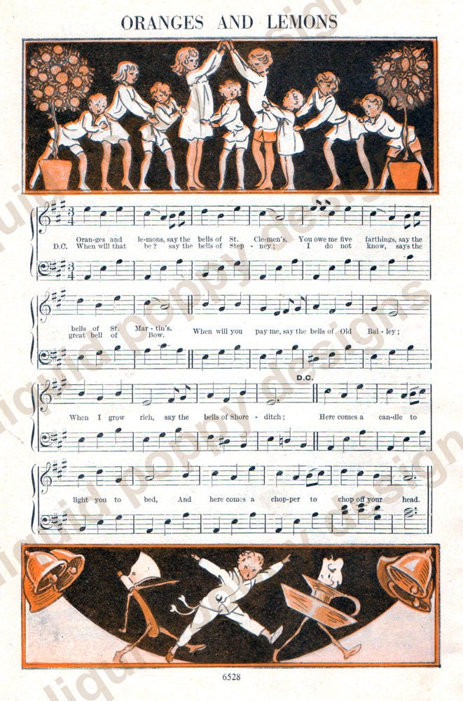Digital Collage Sheets Vintage Book Pages x 5- Digital Download- Children's Nursery Rhymes - Altered Art Scrapbooking