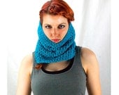 Velvet Teal  Circle Cowl Scarf