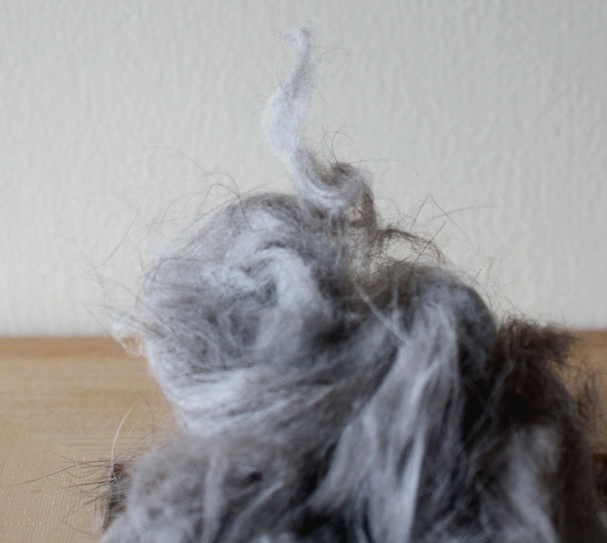 CHINCHILLA rabbit fibre,  100 g, natural grey fibre