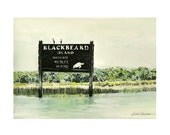 Blackbeard Island Sign a Fine Art Watercolor Print