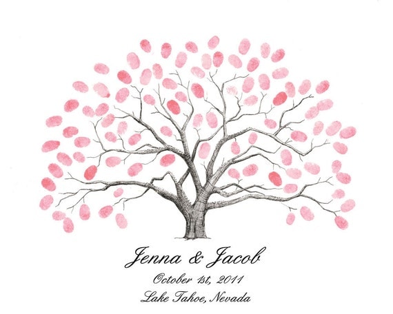 Thumbprint Tree Wedding Guest Book Alternative MEDIUM Live Oak Tree