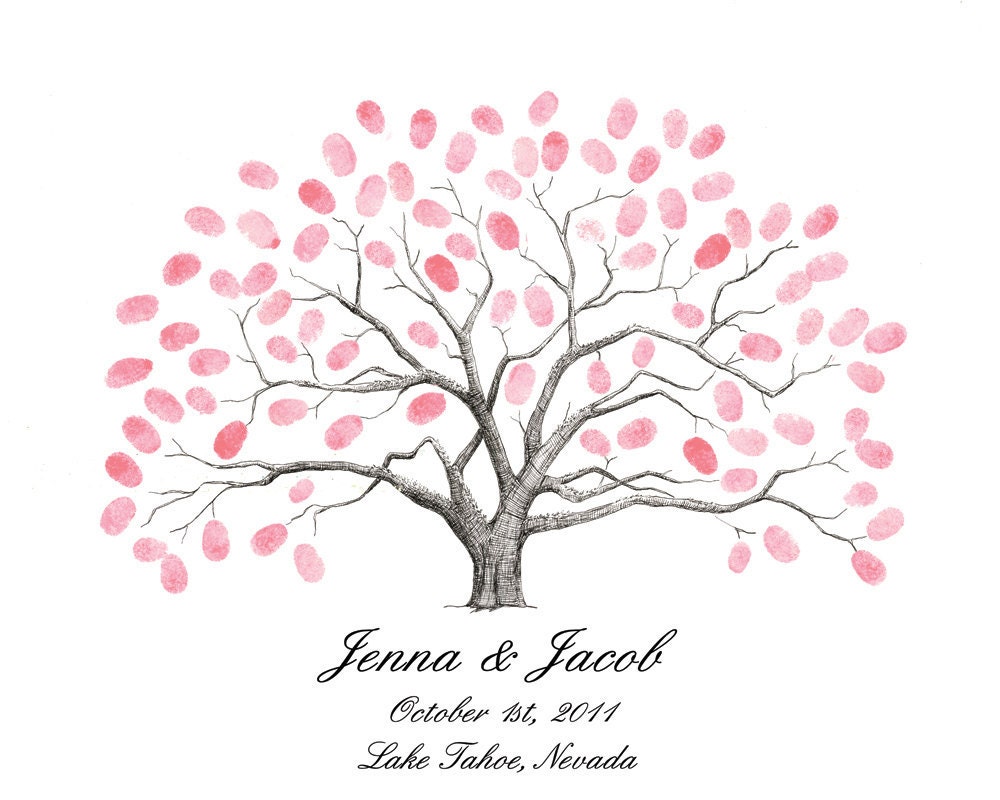 Thumbprint Tree Wedding Guest Book Alternative MEDIUM Live Oak Tree