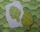 Artichoke Rubber Stamp Hand Carved