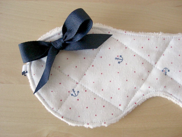 Anchor Sleep Mask with Navy Blue Bow