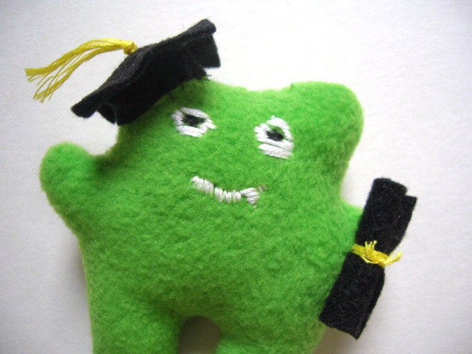 Wee Graduation Monster with Diploma Custom Made