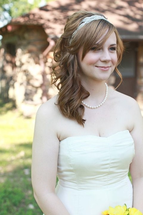 Most Adored-Brigitte old hollywood double strand crystal and silk headpiece- custom made to order