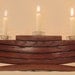 Il Veliero, Green Candelabrum, Eco friendly Menorah, recycled oak wine barrel staves candleholder, nine glass holders and candles