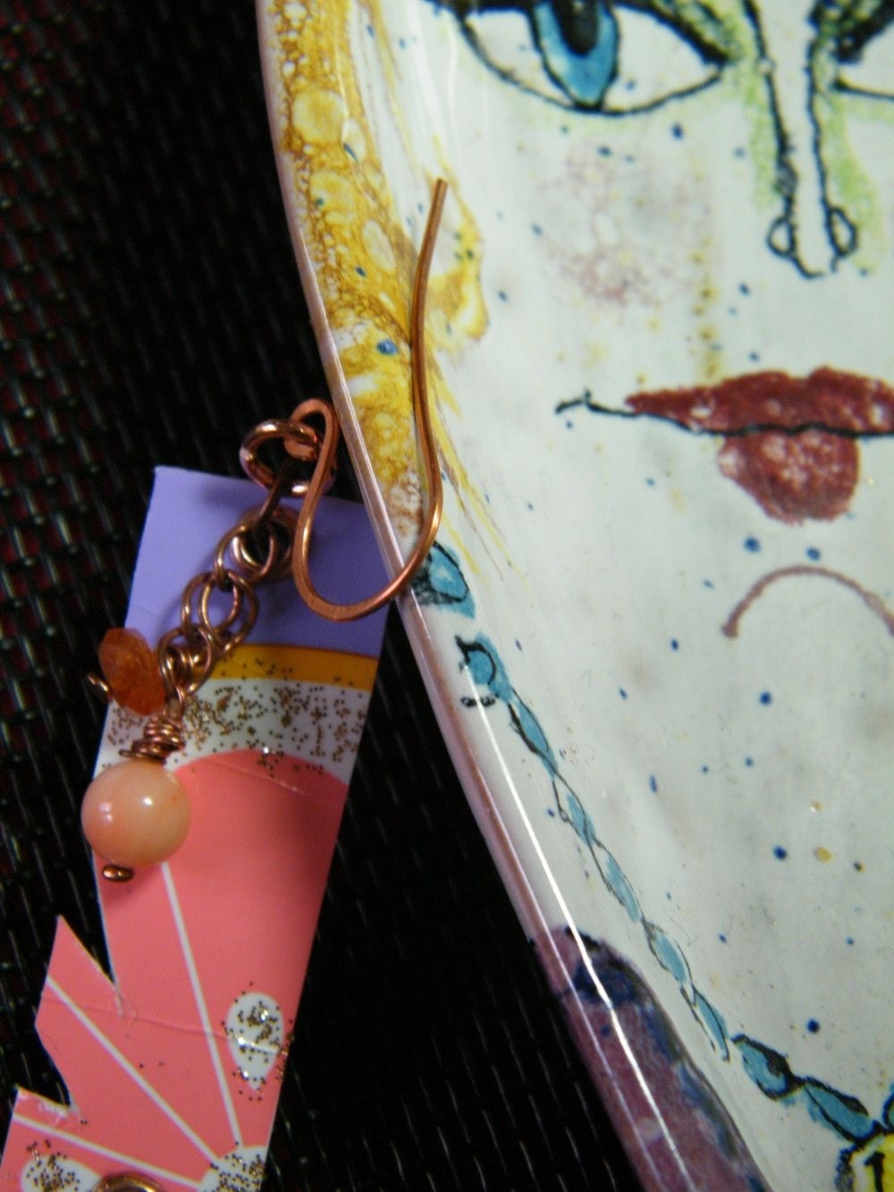 Earrings Recycled Plastic Sunstone and Coral Fresh Fruit and Berry