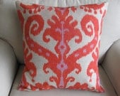 Ikat  Firefly orange/tangerine  Pillow Cover 18x18
