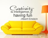 Creativity Albert Einstein quote script Vinyl Wall Decal