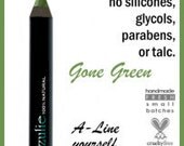On Sale All Natural Mineral Eyeshadow Eyeliner Pencil GONE GREEN  Made with organic ingredients  Green Eyeshadow with sparkles