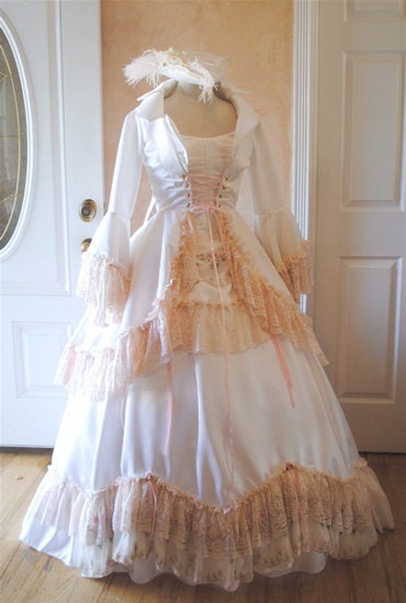 Convertible Victorian Antoinette Fantasy Corset Set Long or Short with Jacket