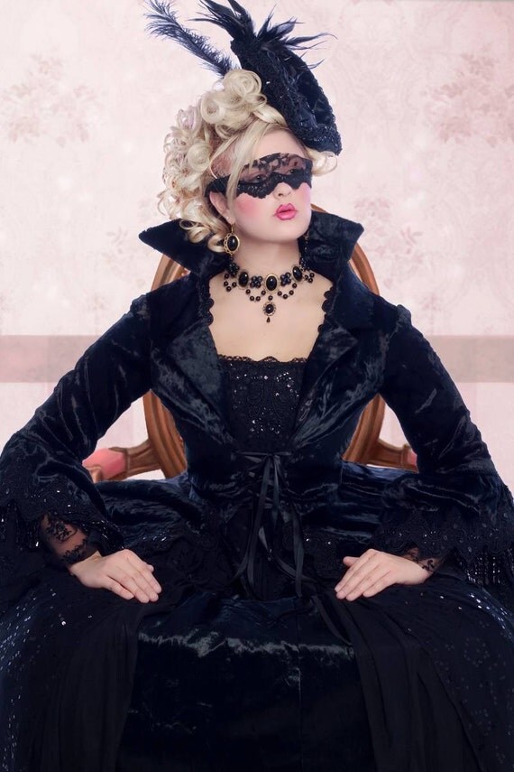 Fantasy Marie Antoinette Gown with Jacket Overskirts and Hat Custom
