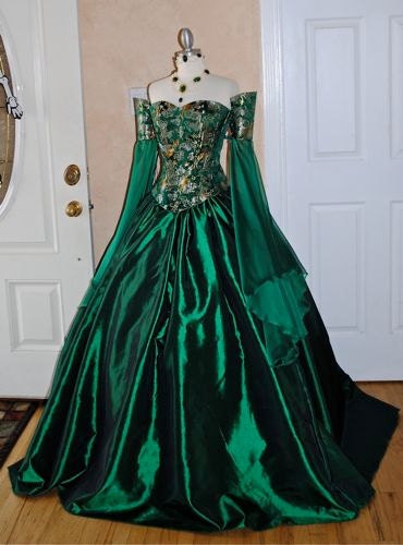 Miranda Medieval Corset Gown Silk and Chiffon Custom