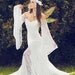 Isabella Backless Beach or Medieval Wedding Gown with Detachable Sleeves