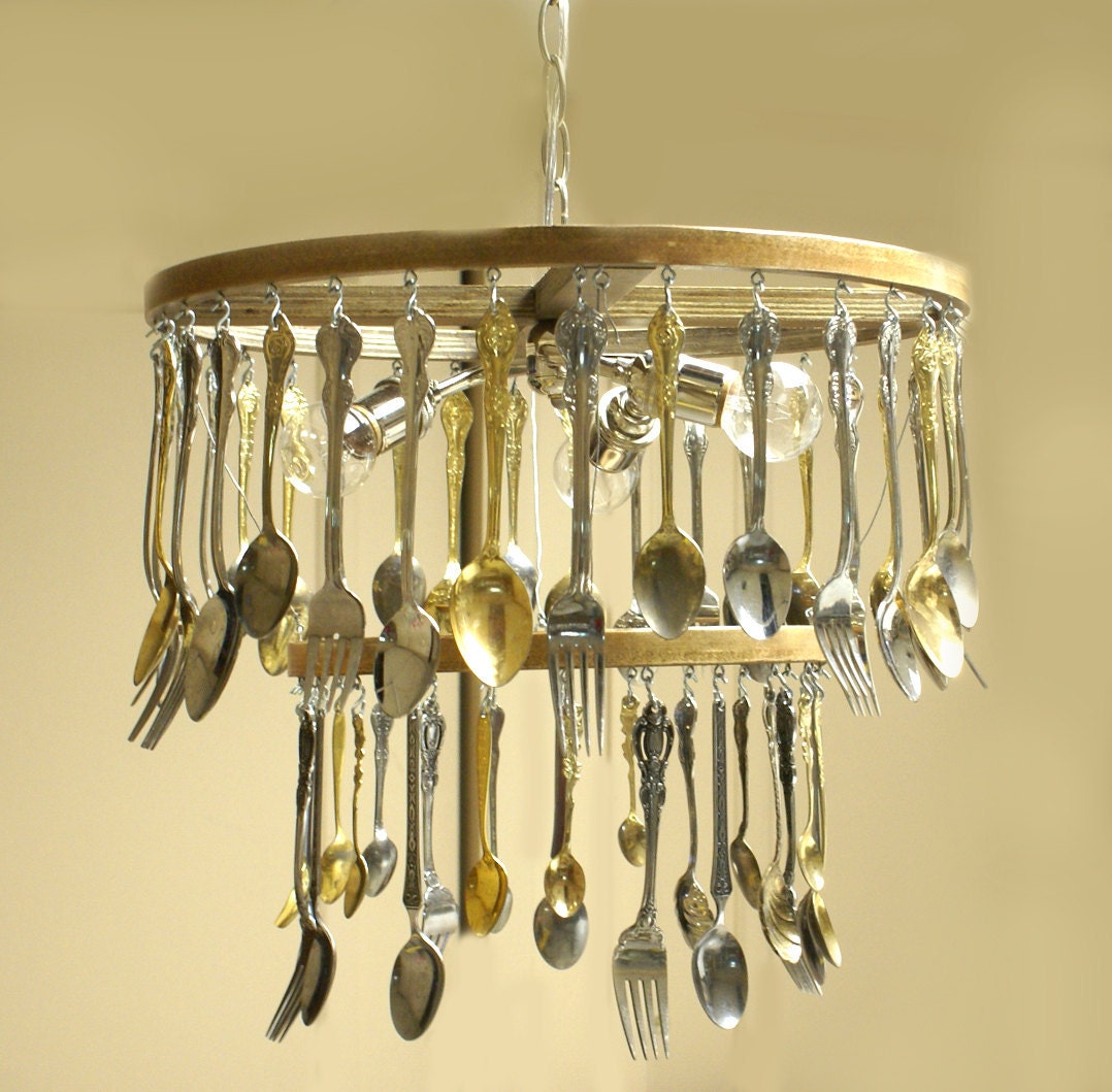 Custom  Made to order Silverware Chandelier reserved for Victoria
