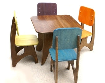 Modern Child Table set - 4 chair option