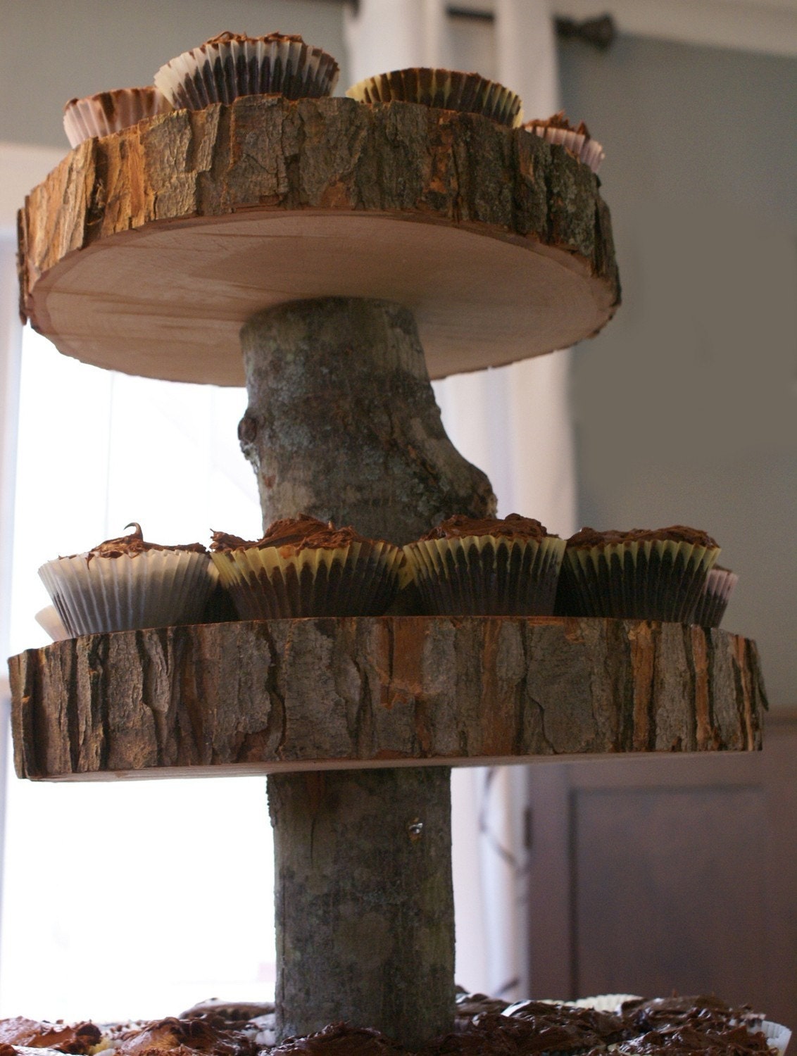 3 Tier Tree Slice Large Cupcake Stand