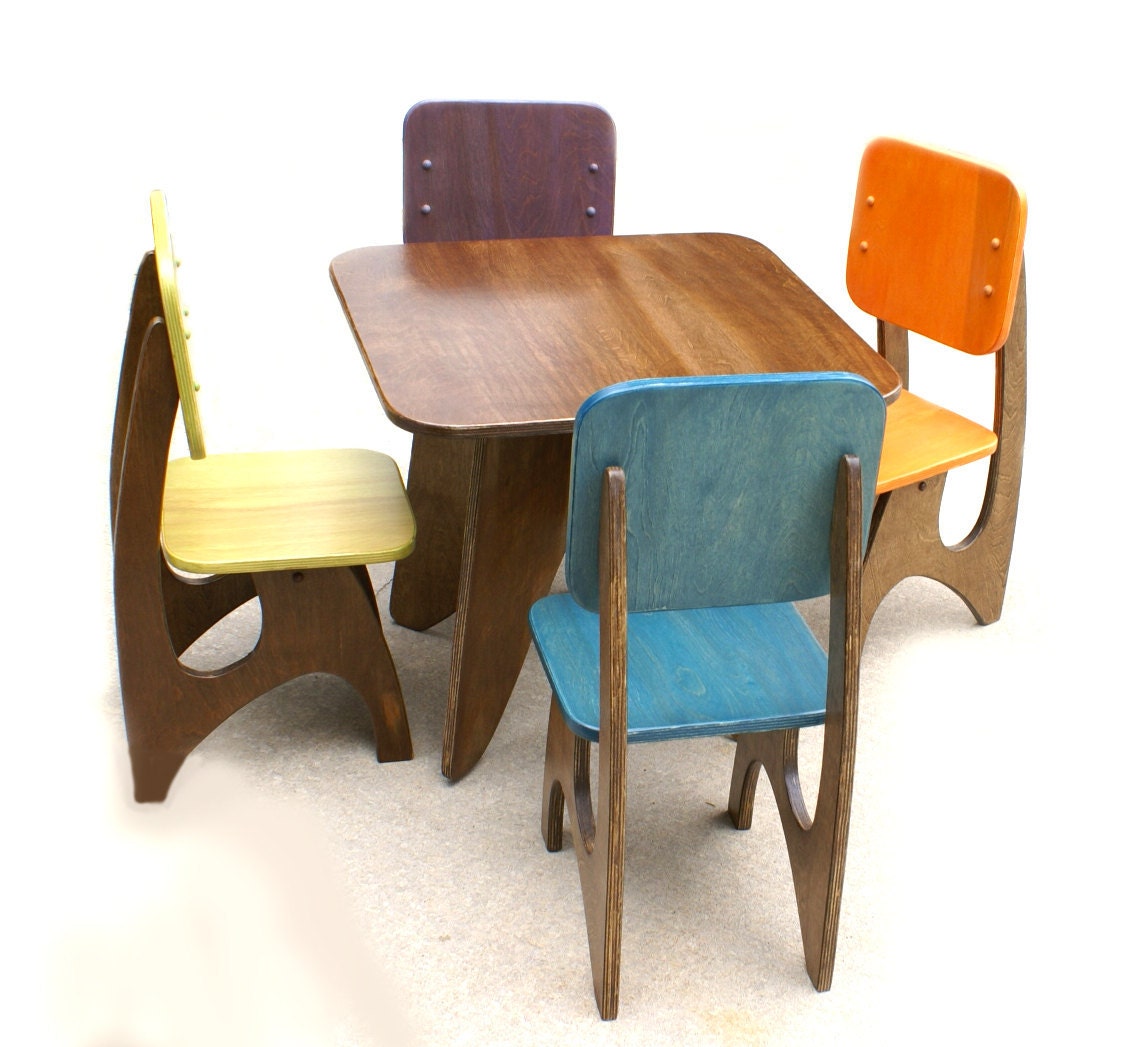 Modern Child Table set - 4 chair option