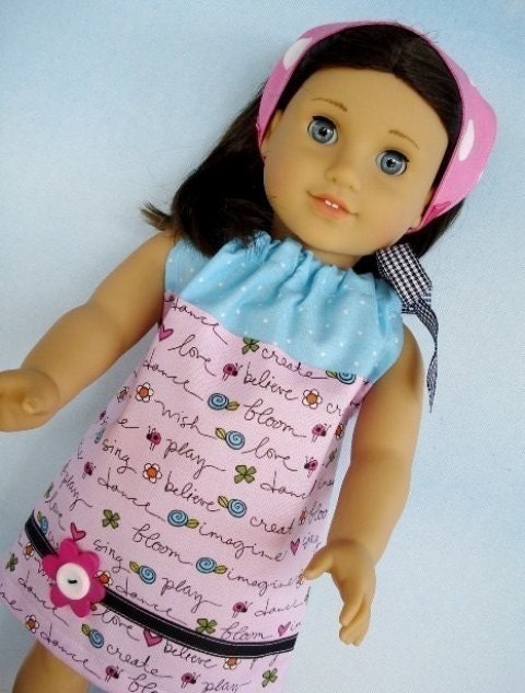 18 inch Doll Sewing Pattern - Pillowcase Dress, Shirt, Nightgown and Kerchief Hat - PDF e-Pattern