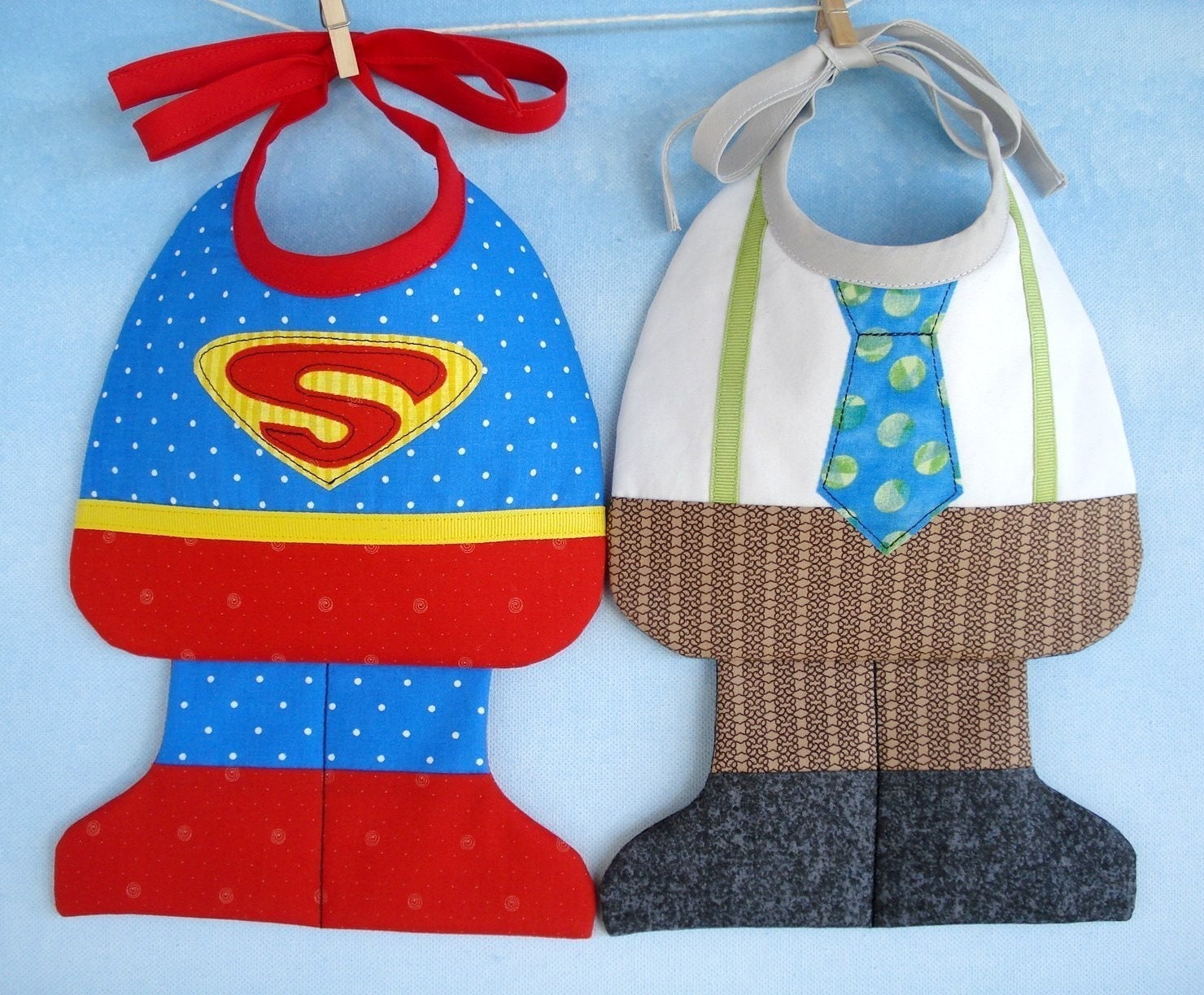 SALE - PDF ePattern - Super Baby and Little Man Baby Bib Sewing Pattern