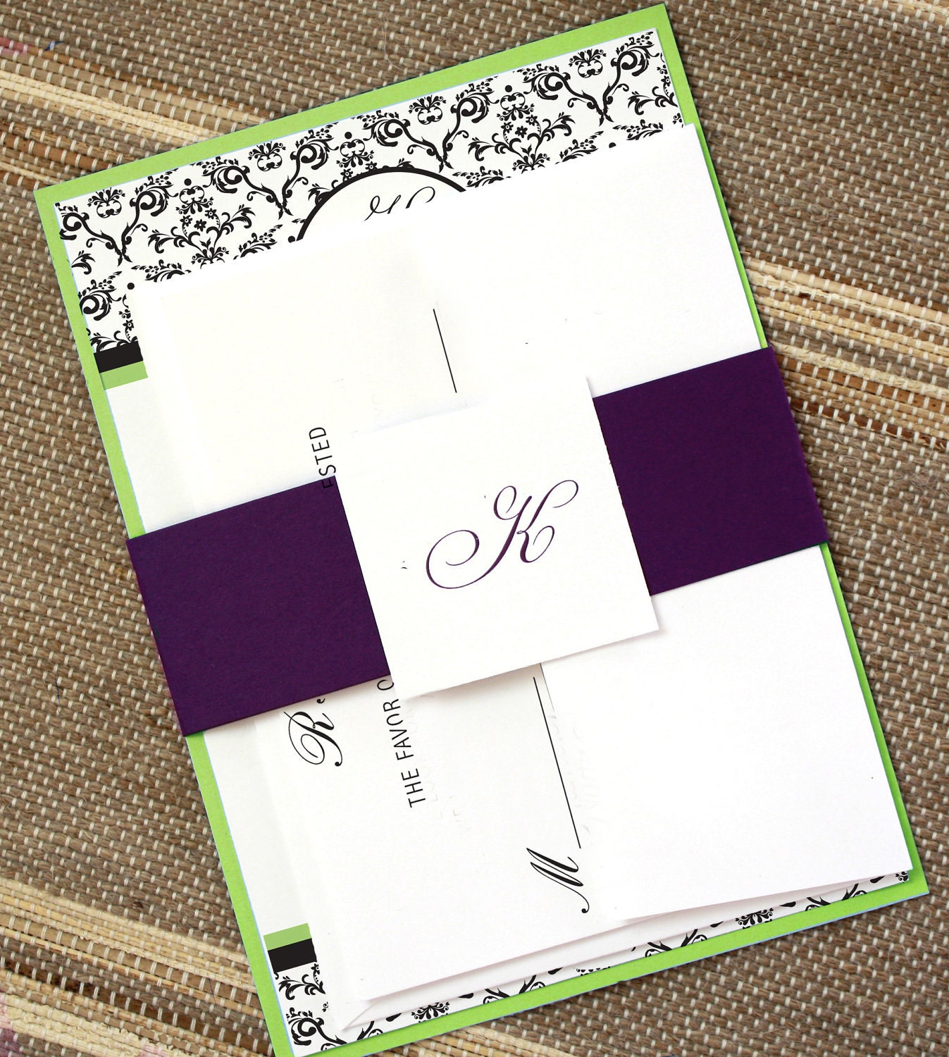 Elegant Damask Wedding Invitation