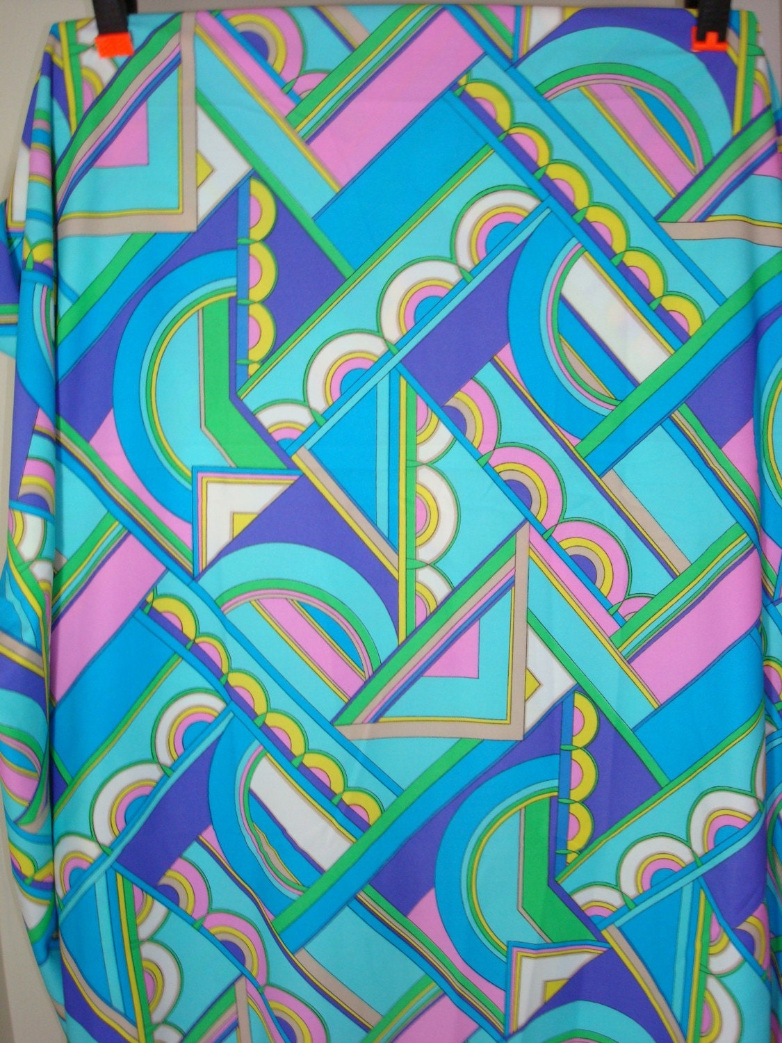 Vintage Fabric Geometric Polyester Multicolored 3 yards and 12 inches