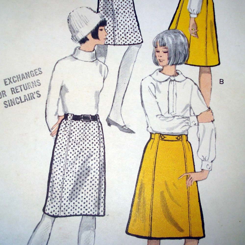 1960s Vintage Vogue Sewing Pattern - Mod Skirt - Vogue 6564 - UNCUT