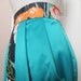 Jade Green Sateen & Vintage Printed Cotton Pleated Skirt, The Tulip Skirt, w Pleated Hips, High Waist, Pencil Skirt, Limited Edition.