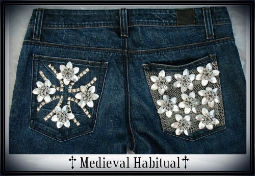 US-10/11 Custom Chain Maille Scale Mail Flower Jeans