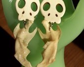 SoapStone Skull Jawbone Earrings