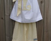 Seersucker Pillowcase Dress and Ruffle Pants OR Capri 6m 9m 12m 18m 24m 2T 3T 4T 5T 6 7 8- Pictured in YELLOW