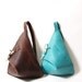 Turquoise or Brown Leather Triangle Street Bag